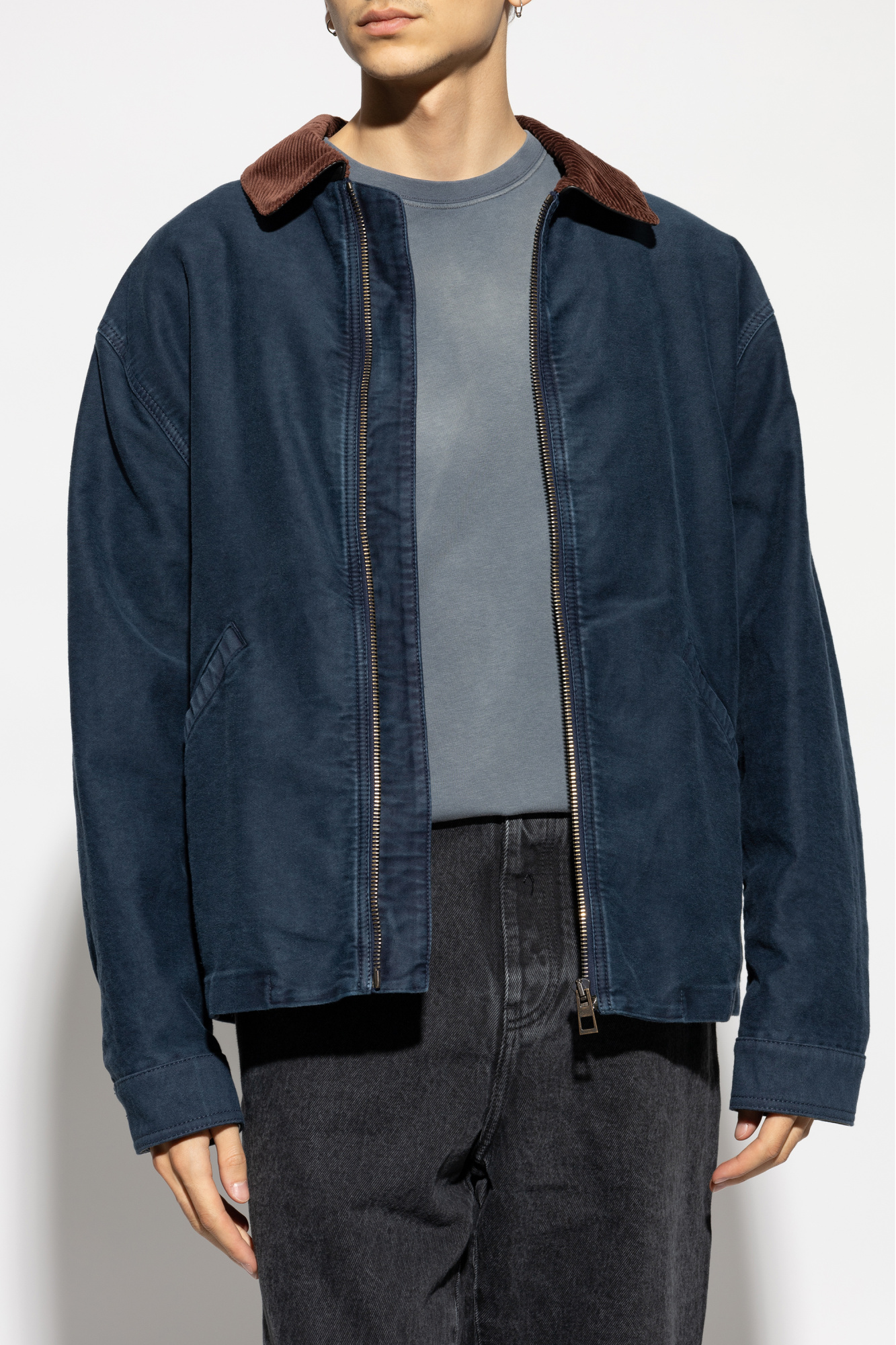 SchaferandweinerShops Japan - Navy blue Jacket with corduroy